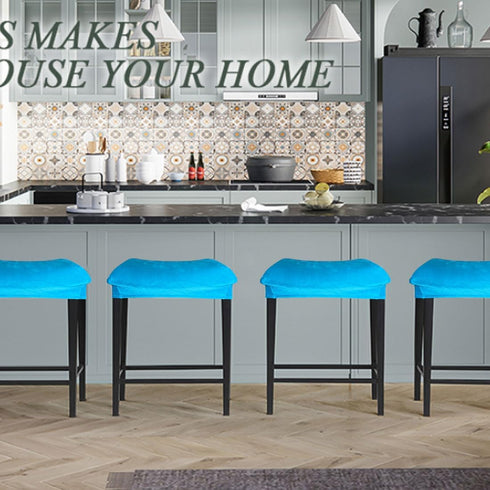 Set 2 Counter Bar Stool Cover Rectangle of Velvet Stretch Height Bar stools Slipcovers Saddle Stool Slipcover Bench