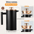 Black French Press 34oz, Double Wall Insulated Coffee Maker with 2 Extra Filters and Spoon