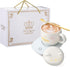 Cute Cat Smart Coffee Warmer with Mug for Women, Electric Coffee Mug Heater, Temperature Control, Ceramic, White, Gift