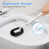 Set: 3 Pack HAMITOR Toilet Bowl Brush Holder Curved Design with Holder for Deep Cleaning Under Rim - Compact Hidden