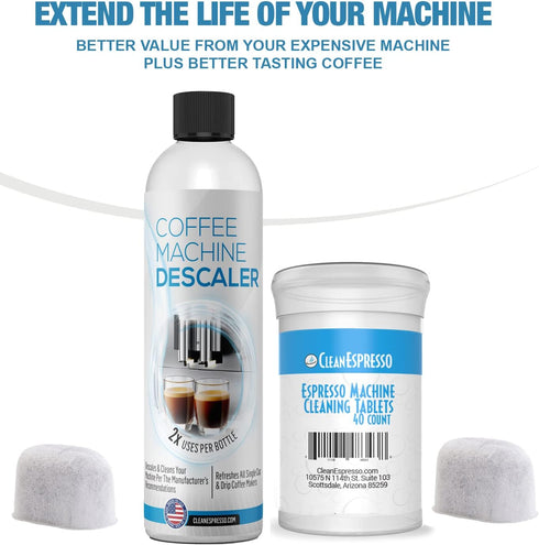 CleanEspresso Breville Compatible Espresso Cleaning Kit, 40 Cleaning Tablets & Maintenance Supplies