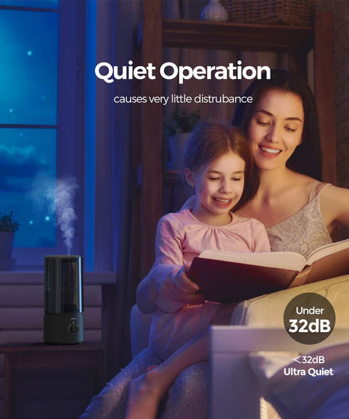 raydrop Humidifiers for Bedroom, Cool Mist Ultrasonic Humidifier for Babies, 1.70L, Filterless, Auto Shut Off (0.45