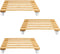 Cedilis 3 Pack Plant Caddy, Bamboo Plant Stand with Rolling Wheels, Mobile