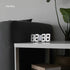mooas 3D Pure Mini White LED Clock Multi-Function LED Clock Calendar Alarm Temperature 8.5"