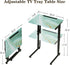 Fleecy day Folding TV Tray Table,Adjustable TV Dinner Table with Sturdy MDF Top,Eating Trays for Living Room with No