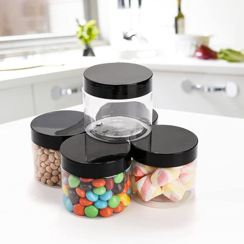 Tosnail 30 Pack 4 oz Clear Plastic Jars - Leak-Proof Round Food Safe Storage Containers for Kitchen, Beauty, Spices