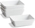 ONEMORE Set of 4 Ceramic Baking Dishes, 5x7-inch White Individual Casserole Dishes for Toaster Oven, Stylish and