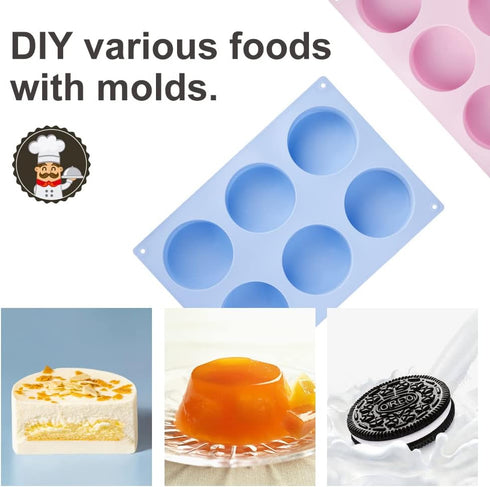 La Chat 4 PCS Candy Molds, Silicone Oreo Cookie Chocolate Molds for Candy, Cookies, Cupcake, Pudding, Jello