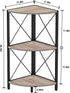 Snughome 3-Tier Corner Shelf for Desktop, Grey Freestanding Corner Storage Organizer with Metal Frame Display Rack