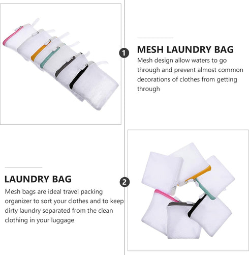 6pcs Mini Mesh Laundry Bags, Zipper Wash Bags for Clothes, Foldable Washing Machine Bags, Soap Pouch Saver