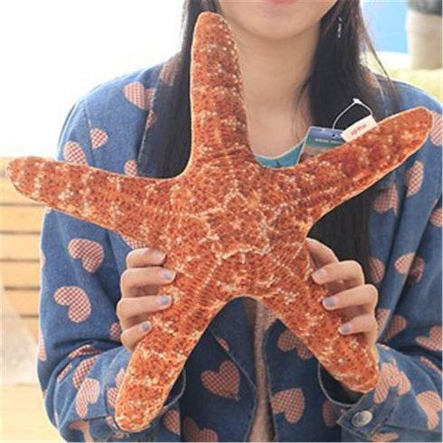 JIANEEXSQ Cute Beach Starfish Shaped Throw Pillows Plush Cushion Nap Pillow Home Decorative Accent Cotton Sofa Bed