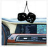 Giveme5 3 inch Retro Square Mirror Hanging Fuzzy Plush Dice - Car Interior Ornament Decoration (Red)
