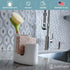 Farmhouse Style White Ceramic Kitchen Sink Caddy for Sponges & Brushes