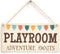 Playroom Adventure Awaits - Cute Children's Play Room Custom Wood Signs Design Hanging Gift Decor for Home, 5 x 10 Inch