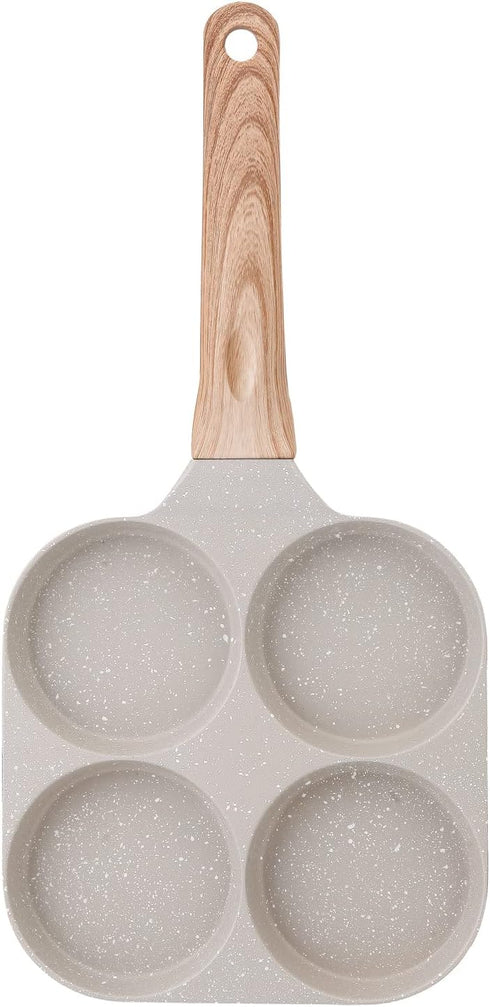 Four-Cup Fried Egg Pan, Medical Stone Non-Stick Frying Pan for Breakfast, Divided Egg Omelet Pans