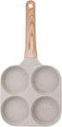 Four-Cup Fried Egg Pan, Medical Stone Non-Stick Frying Pan for Breakfast, Divided Egg Omelet Pans
