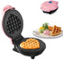 Mini Maker Waffle Maker 5“ Non-Stick Waffler Iron, Adjustable Browning Control, Heart Shape (Pink)
