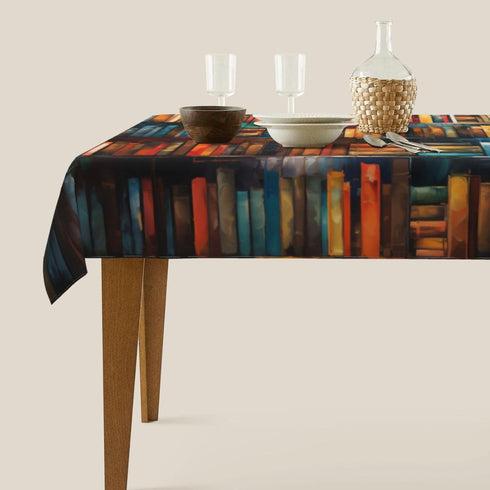 60x90 Inch Library Bookshelf Rectangle Tablecloth Washable Table Cloth Table Cover Waterproof for Decoration Kitchen