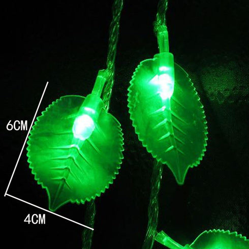 Green Leaf String Lights, 33Ft/10M 100LEDs Battery Operated Fairy Lights with Remote for Christmas Bedroom Decoration