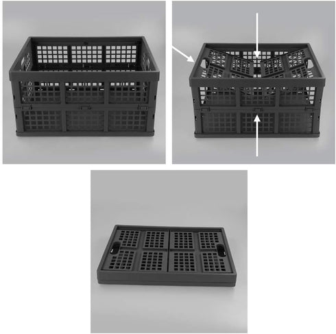 Ramddy 34 3 Packs, Collapsible Milk Crate Quart Stackable Folding Crate for Storage - Save Space