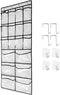 Extra Large Hanging Crystal Clear Over Door Shoe Organizer, 12+6 Pockets, 4+4 Hooks, Shoe Storage, White