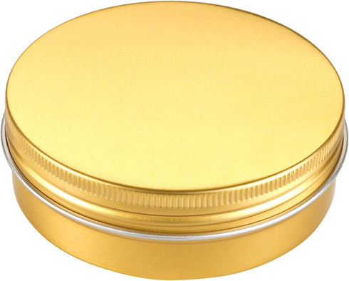 Foraineam 24 Pieces 4 oz Aluminum Round Tins, Golden Metal Storage Jars, Empty Spice Containers, Travel Tin Cans