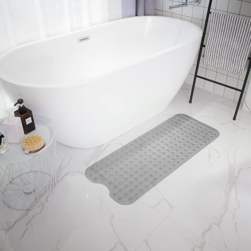39 16 Inch TEESHLY Bathtub Mats for Shower Tub, Extra Long Non-Slip x Bath Mat with Drain Holes and Suction Cups