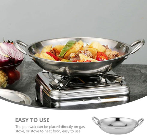 Uonlytech Stainless Steel Pasta Stockpot - Wok Pan for Everyday Cooking