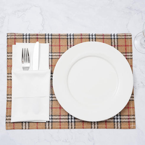 Restaurantware 16 x 12 Inch Dining Table Placemats Set of 6, Vintage Style Easy to Clean Plastic Mats