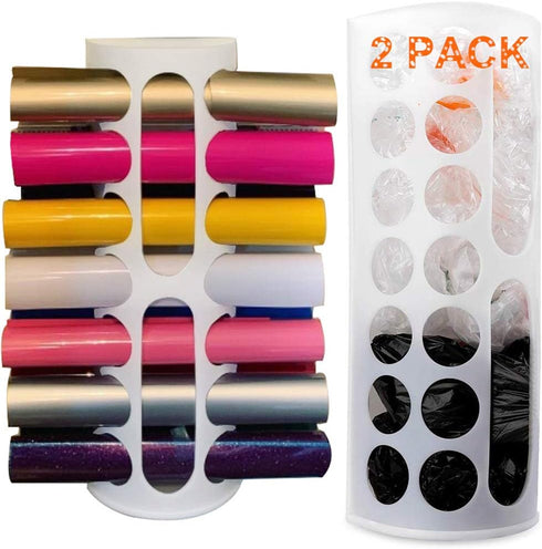 Lunies Grocery Bag Holder, Wall Mount Hanging Trash Bag Organizer for Kitchen, Large Capacity, 2-pack