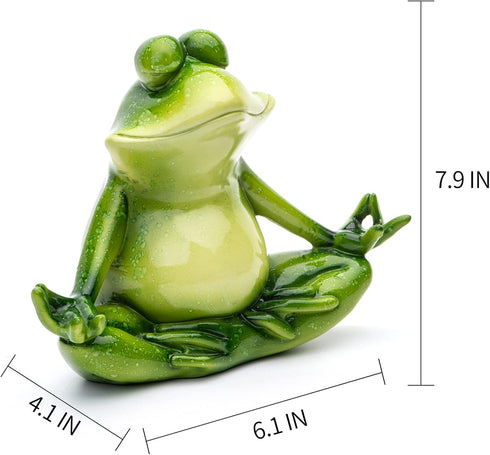 Yoga Frog Garden Statue: Outdoor Pool Decor Home Kitchen Figurine Patio Lawn Art Housewarming Gift by Hand Painted