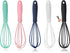 NCAM 5 Pcs Silicone Whisk for Cooking, Mini Stainless Steel Dough Whisk, Non Stick Hand Whisk