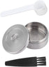 Reusable Coffee Capsule Pod with Spoon Brush, Fits Multifunctional Stainless Steel Capsule for Q NDIQ7323 Coffee Maker