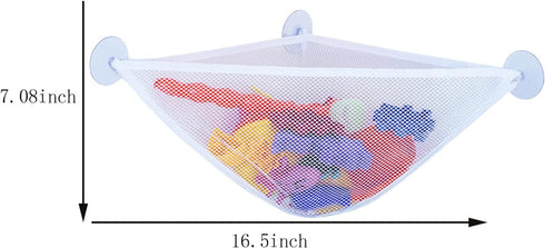 chil Bath Toy Organizer with 3 Strong Suction Cups Mounted Bath/Shower Caddy Storage Solution Bath Toy Storage Net & Bathroom Corner Shower Caddy Bag Bathroom Storage Bag by CHIL