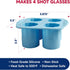 HIC Kitchen Big Shot Silicone Ice Tray, Non-Stick, Makes 4 Ice Shot Glasses
