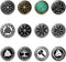 12 Pack Norse Decor Glass Fridge Magnets, Norse Pagan Symbol Runic Refrigerator Magnets, Viking Decor Accessories