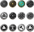 12 Pack Norse Decor Glass Fridge Magnets, Norse Pagan Symbol Runic Refrigerator Magnets, Viking Decor Accessories