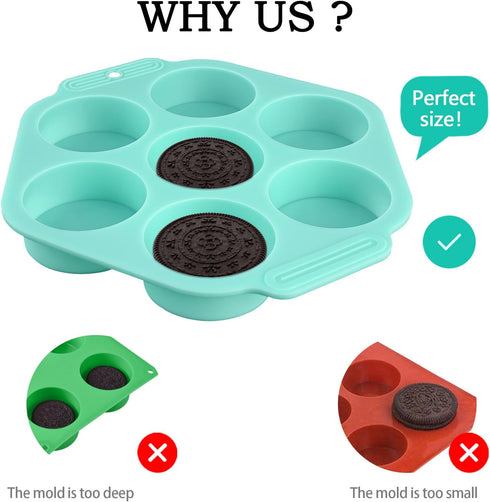 Actvty Round Chocolate Covered Cookie Molds, 3 Pcs Cylinder Silicone Molds for Candy, Cakes, Jelly