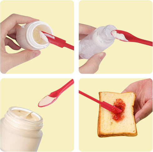 Mini Spatula Silicone Spatula Set - 2pcs Makeup Spatula for Cosmetics, Reusable Beauty Tiny Spatula, Food Scraper,