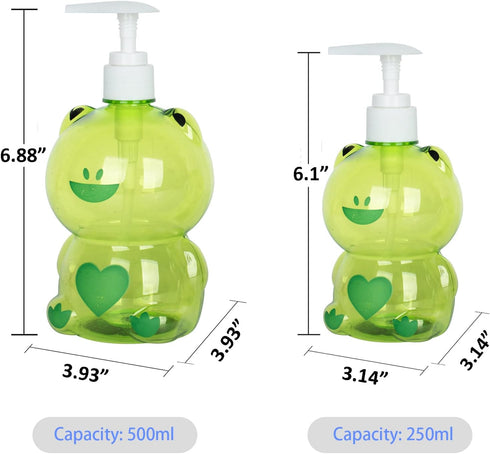 EaicsLaif Countertop 500ml) Hand Soap Dispenser Plastic Frog Soap Dispenser Kids Cute Pump Liquid Sanitizer Bottle