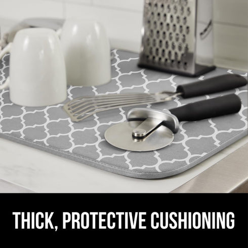 Gorilla Grip Ultra Water Absorbent Microfiber Dish Drying Mat, 18x32, Quick Dry Thick Mesh for Kitchen Counter