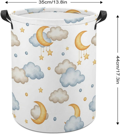 Cartoon Kids Laundry Basket Moon And Stars Decor Kids Laundry Hamper Clothes Hamper Toy Storage Bin Bedroom Bathroom