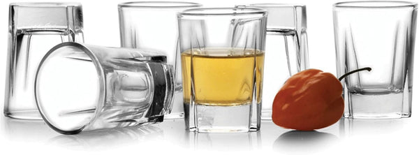 Circleware Eastside Clear Heavy Base Glass Shot Glass Set, 1.7 Ounce, Set of 6, Limited Edition