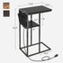 Livofloral C Shaped End Table with Charging Station, Small Side Tables for Couch with Storage Bag, Couch Side Tables