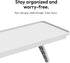 12 inch 13lbs, Pixio White Monitor Storage Top Shelf - Adjustable Platform, Universal Fit, Holds Up to Works on TV