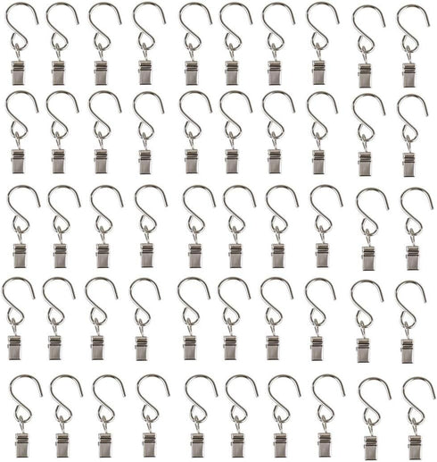 Mydio 50 Pack Stainless Steel Curtain Clip String Party Light Wire for Outdoor Activities - Party Supplies