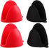 Silicone Oven Mitts - Mini Finger Protector Pot Holder for Cooking, Baking, BBQ, Heat Resistant Gloves, 2 Pairs (Black,