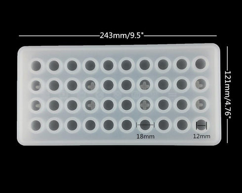 Honbay 40 Cavities Silicone Frozen Mini Ice Ball Mold Tray for Candy & Chocolate (White)