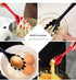 Silicone Pasta Fork (11.5"), High Heat Resistant to 480°F, Hygienic One Piece Design, Spaghetti Strainer