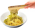 2-Pack Stainless Steel Gold Salad Tongs, Non-slip & Easy Grip Smart Locking Clip Handy Utensil for Cooking, Serving, Barbecue, Buffet, Salad, Ice, Oven (9.5 Inch) by IAXSEE
